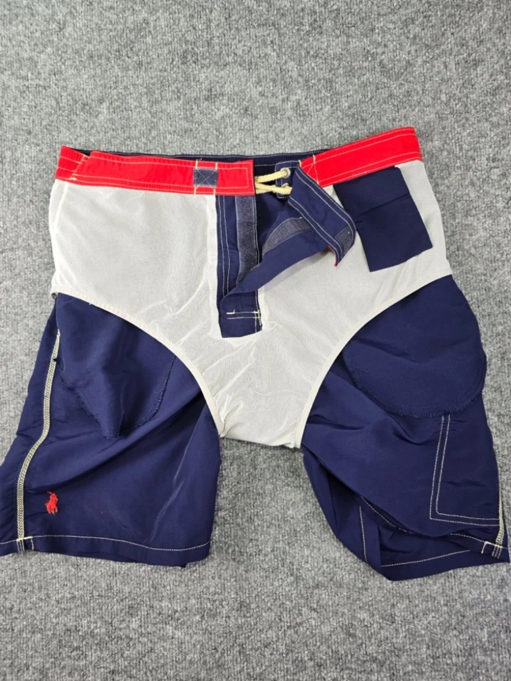 Polo Ralph Lauren Kailua Swim Trunks Cargo Shorts Blue Mens L 8